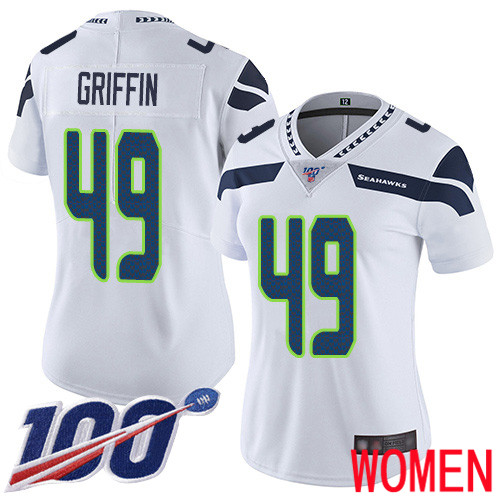 Seattle Seahawks Limited White Women Shaquem Griffin Road Jersey NFL Football #49 100th Season Vapor Untouchable->seattle seahawks->NFL Jersey